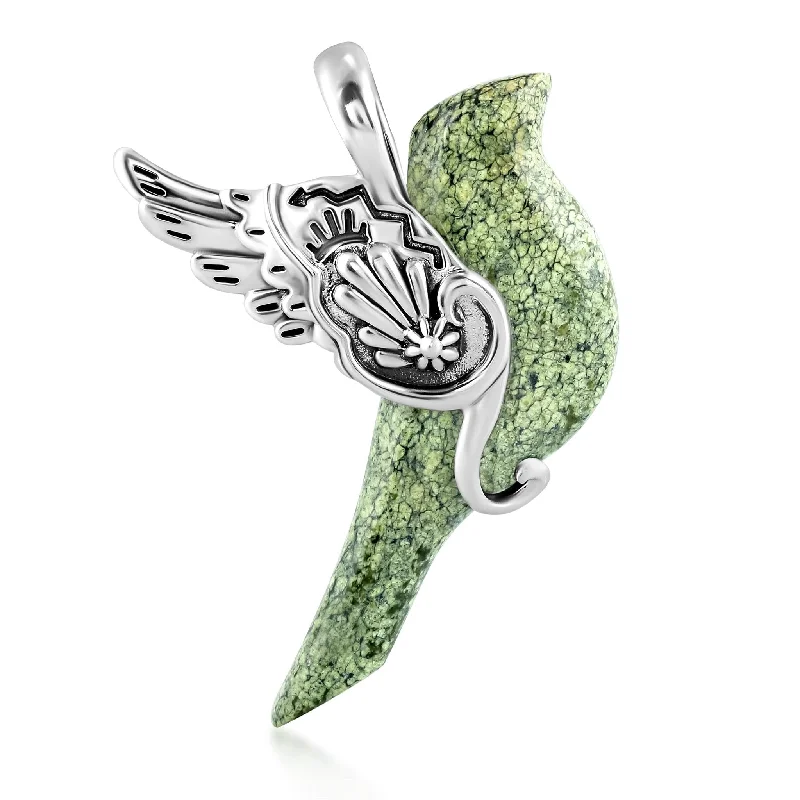 EXCLUSIVELY OURS! Sterling Silver Serpentine Spirit Bird Pendant Enhancer