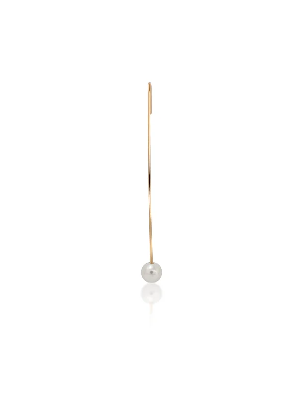 Pearl Drop Needle, 14K Yellow Gold + Freshwater Pearl Earring